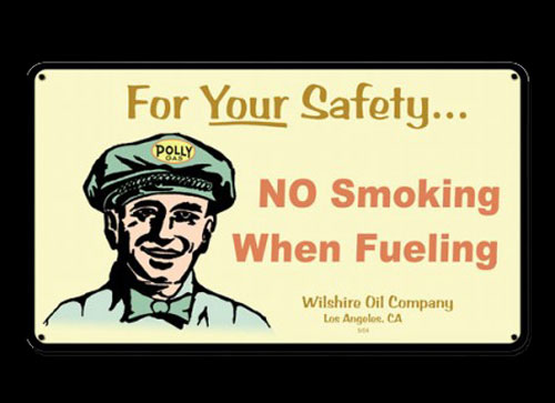 Polly Gas No Smoking Sign