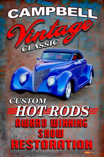Vintage Classic Hot Rod Personalized Sign
