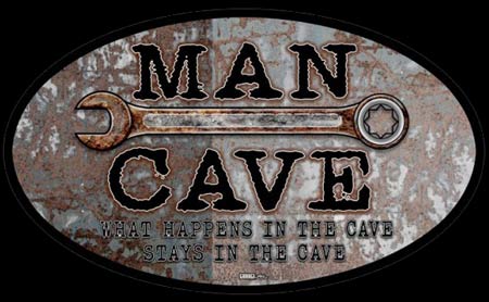 Man Cave What Happens Large Oval Sign
