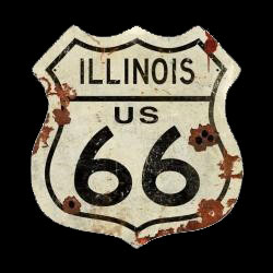 Route 66 Illinois Rustic Sign