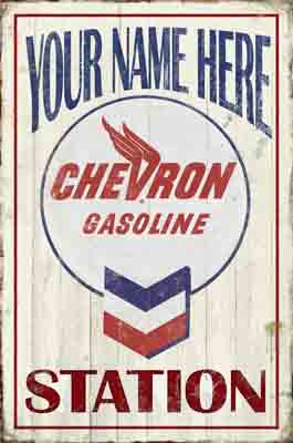 Chevron Personalized Gas Station Sign