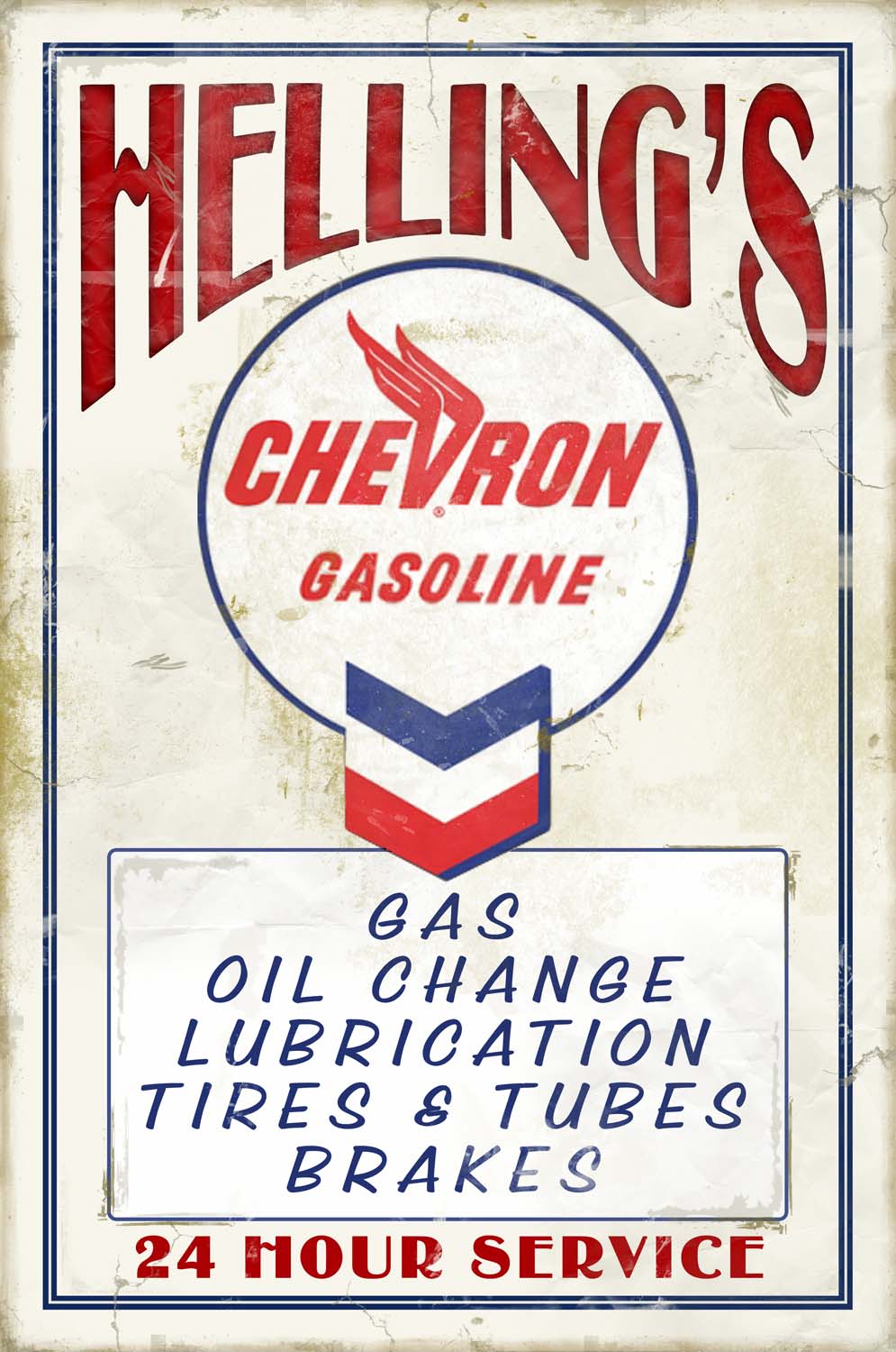 Chevron Gas Station Personalized Sign
