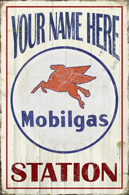 Mobil Gas Station Personalized Sign