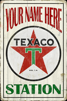 Texaco Gas Station Personalized Sign