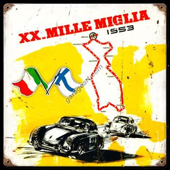1953 Mille Miglia Vintage Racing Sign
