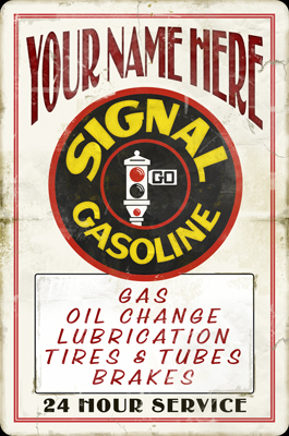 Signal Gas Station Personalized Sign