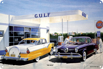 Gulf Oil Station No Nox Sign By Jack Schmitt