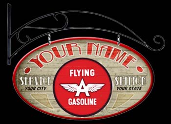 Flying A Gasoline Personalized Hanging Sign
