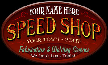 Personalized Speed Shop Sign
