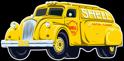 Shell 1938 Vintage Gas Tanker Sign