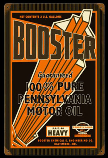 Booster Motor Oil Sign