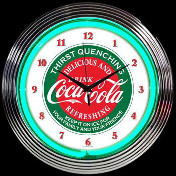 Coca Cola Evergreen Neon Clock