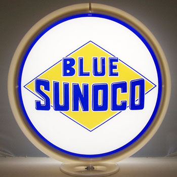 Blue Sunoco Gas Globe Light