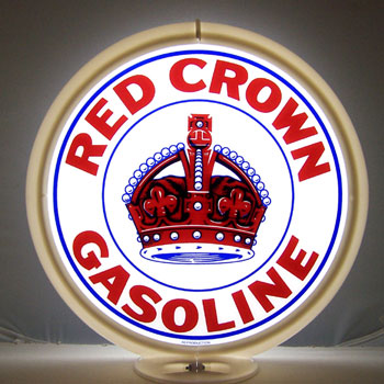 Red Crown Gasoline Pump Globe