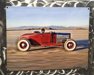 Red Roadster Limited Edition Sign W/ 3D Polished Metal Frame