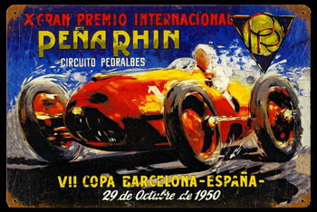 1950 Pena Rhin Grand Prix Sign