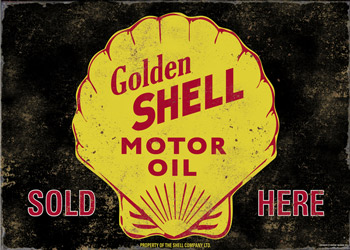 Golden Shell Motor Oil Sold Here Sign