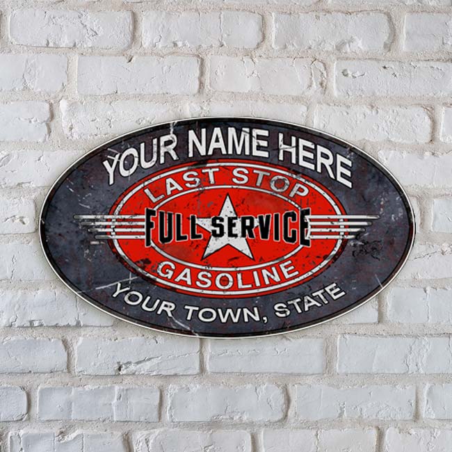 Last Stop Personalized Oval Sign – Extra Large