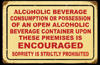 Encouraged Drinking Bar Sign