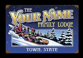 Ski Lodge Personalized Sign
