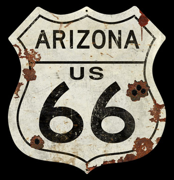Large Arizona Route 66 Vintage Style Sign