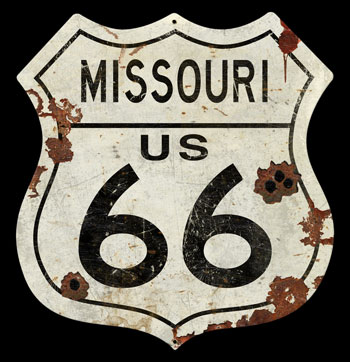 Large Missouri Route 66 Vintage Sign