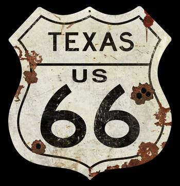 Large Texas Route 66 Vintage Sign
