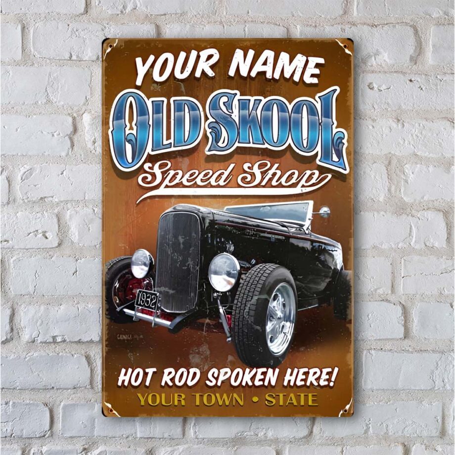 1932 Ford Custom Personalized Sign Garage Art