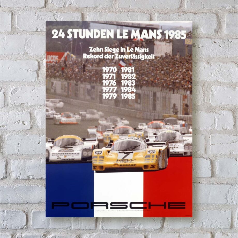1985 Porsche 956 24 Hours Le Mans 70-85 Victory Poster