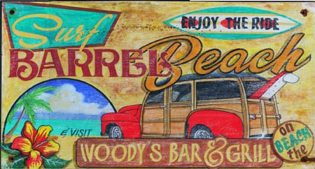 Woody's Bar & Grill Rustic Wood Sign