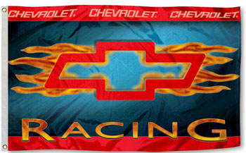 Chevrolet Racing Flames Banner Flag