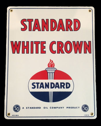 Standard White Crown Porcelain Sign