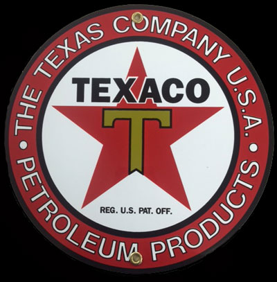 Texaco The Texas Company 9 Inch Porcelain Sign