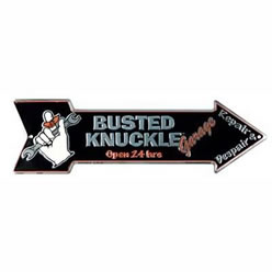 Busted Knuckle Arrow Sign