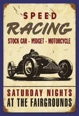Stock Car Speed Racing Advertising Sign
