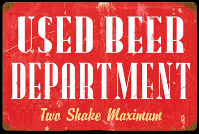 Used Beer Department Sign