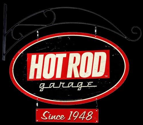 Hot Rod Garage Hanging Double Sided Sign