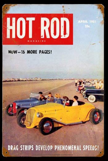 Hot Rod Magazine April 1951 Metal Sign