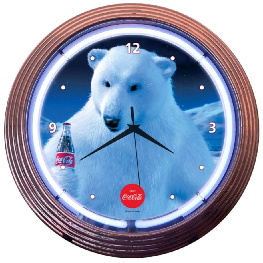 Coca Cola Polar Bear Neon Clock