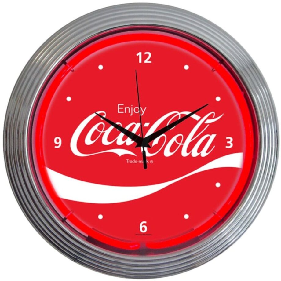 Coca Cola Wave Logo Neon Clock