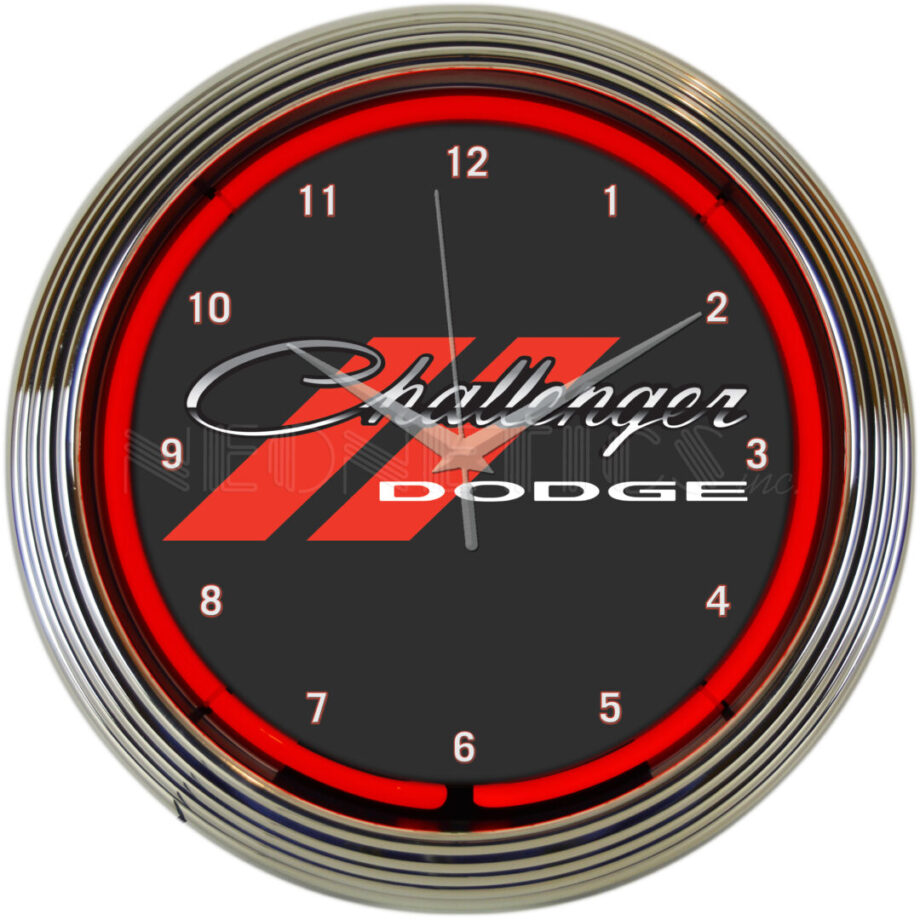 Dodge Challenger Neon Clock with real red neon