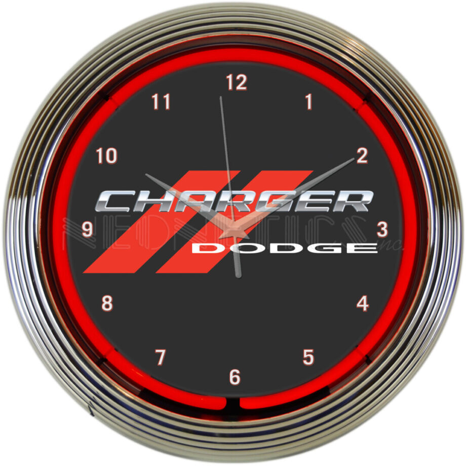Dodge Charger Neon Clock with real red neon