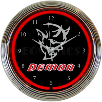 Dodge Mopar Demon Neon Clock with real red neon