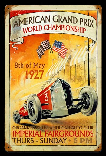 American 1927 Grand Prix Racing Sign