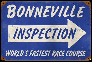 Bonneville Inspection Area Race Course Sign
