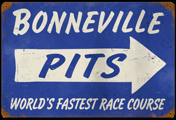 Bonneville Pits Race Course Sign