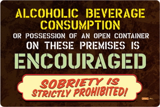 Alcoholic Beverage Consumption Drinking Sign