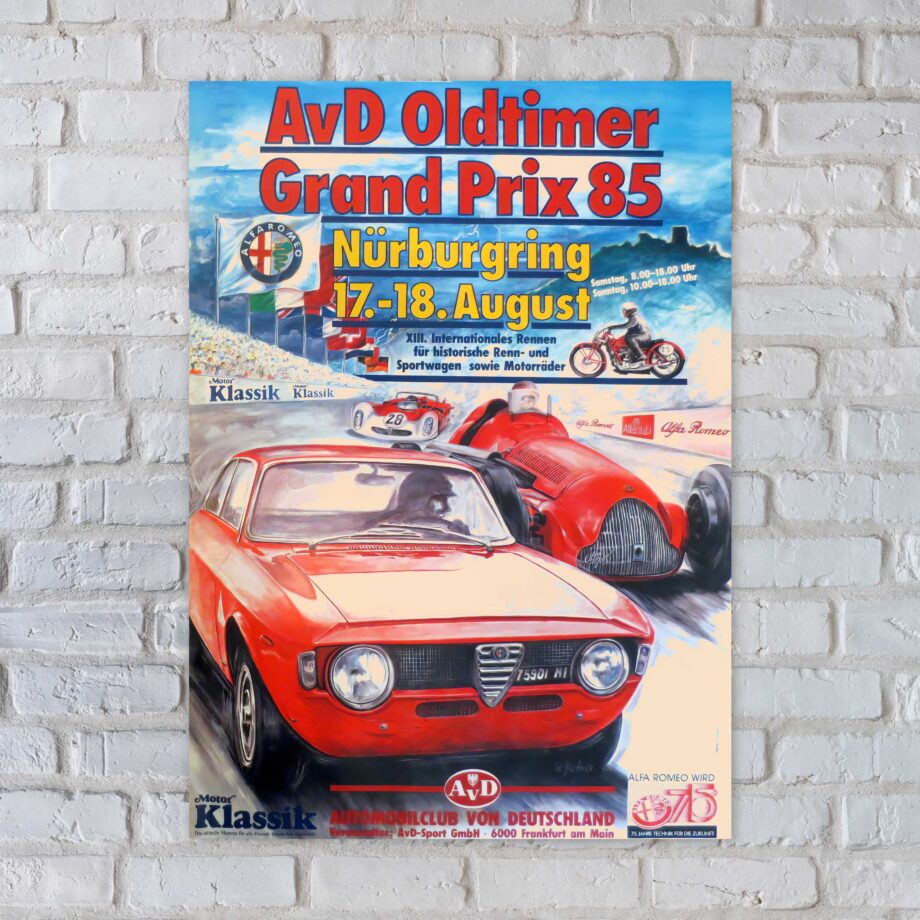 Alfa Romeo Avd Oldtimer 1985 Racing Poster
