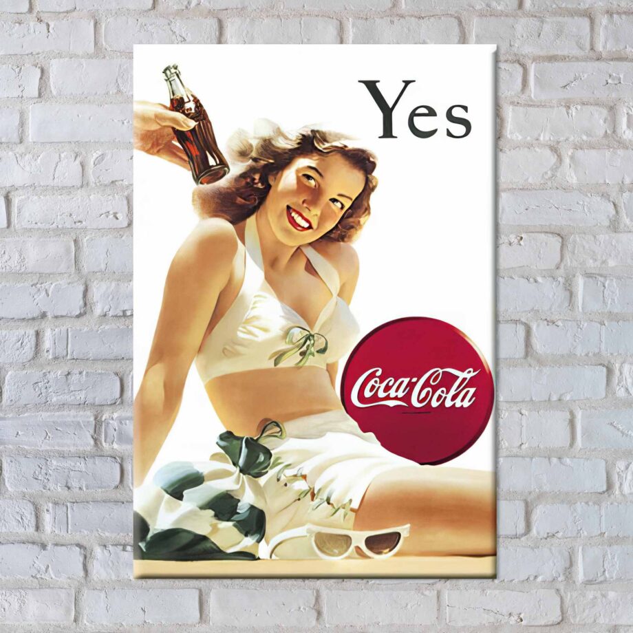 Coca Cola Vintage Pinup Girl Yes Magnet