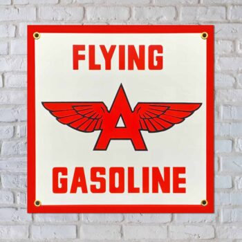 Flying "A" Gasoline Square Porcelain Sign 10" x 10"